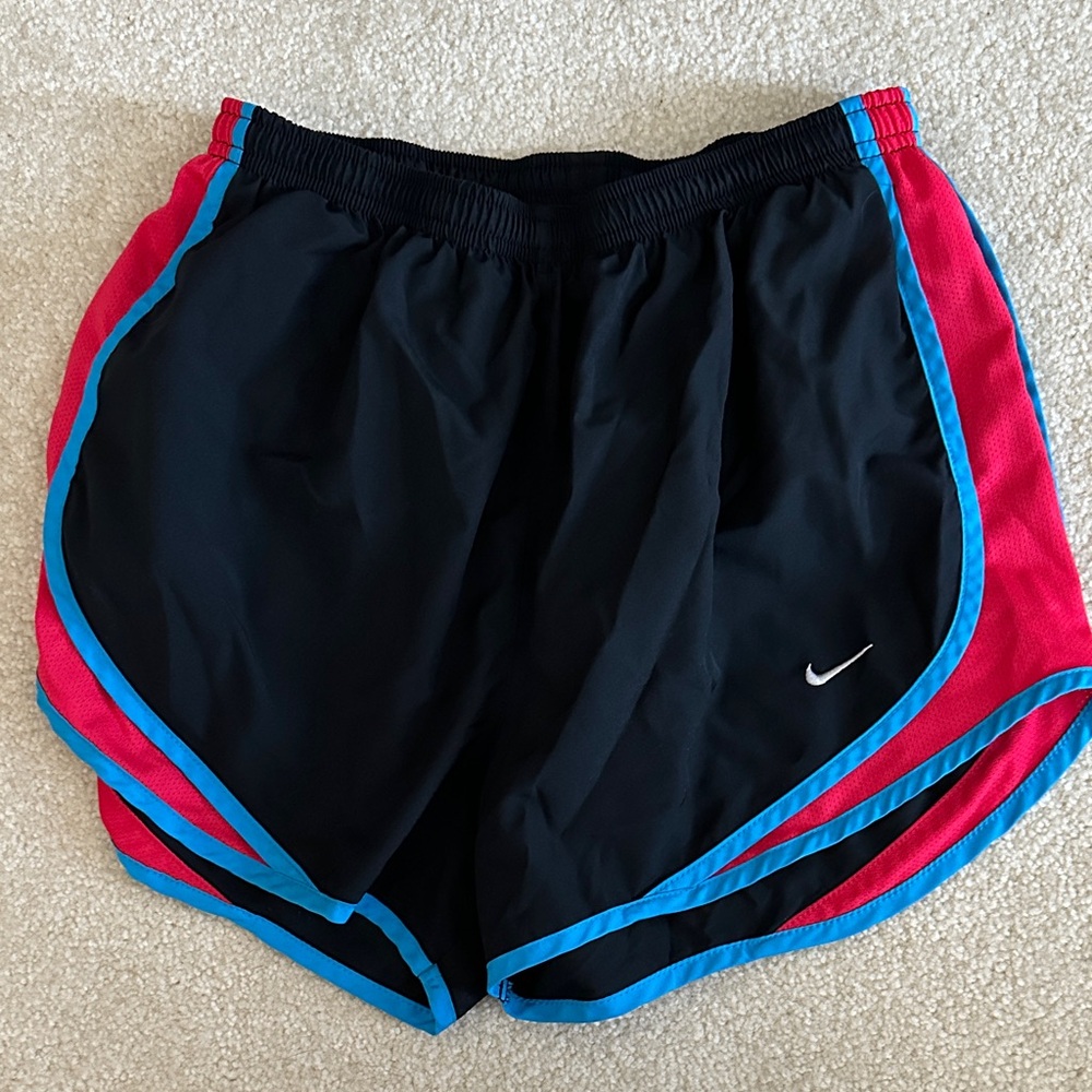 Nike Women's Black and Red Athletic Shorts